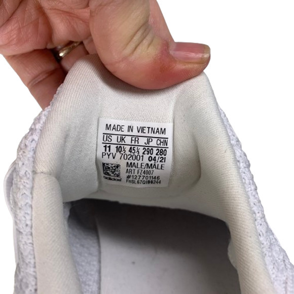 ADIDAS White & Gold Primeblue Ultra-Boost Sneakers - Picture 13 of 13